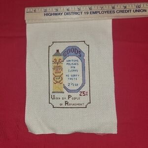 Cross-stitch homemade art decor. Just needs a frame